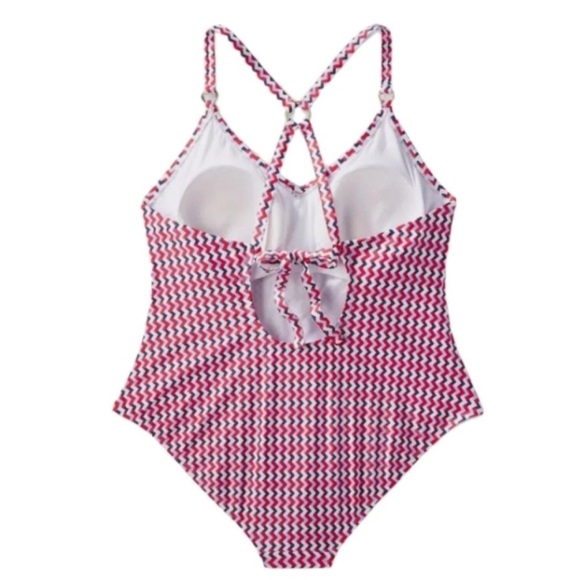 Kona Sol Red, Blue and White One Piece Swimsuit NWT - Picture 4 of 9